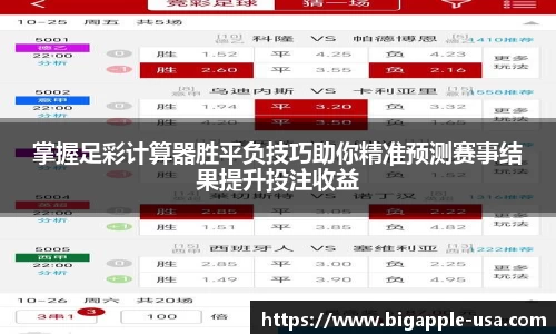 掌握足彩计算器胜平负技巧助你精准预测赛事结果提升投注收益